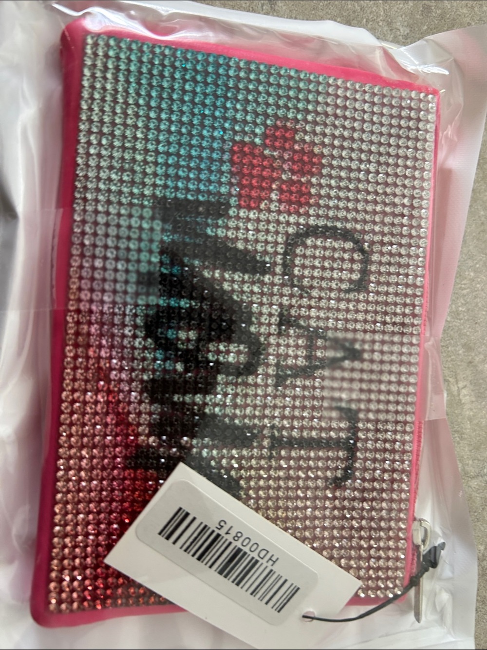 4/$100 Pink Rhinestone Embellished Wristlet Pouch